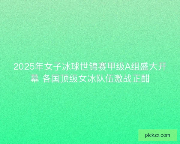 2025年女子冰球世锦赛甲级A组盛大开幕 各国顶级女冰队伍激战正酣