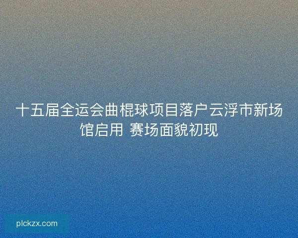 十五届全运会曲棍球项目落户云浮市新场馆启用 赛场面貌初现