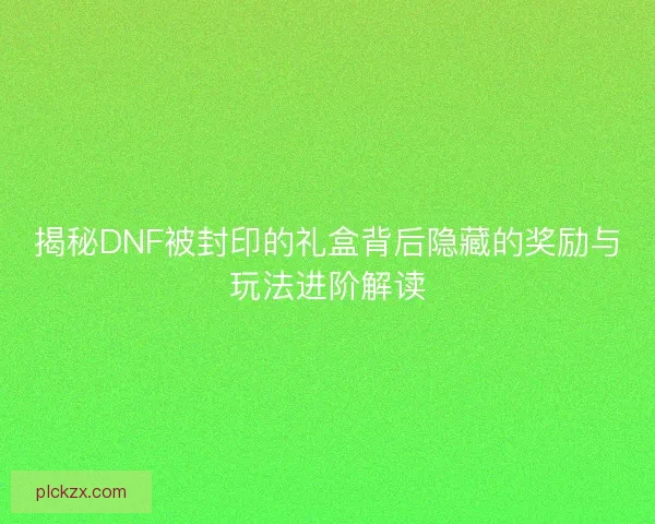 揭秘DNF被封印的礼盒背后隐藏的奖励与玩法进阶解读