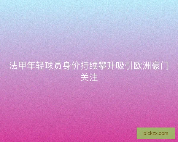 法甲年轻球员身价持续攀升吸引欧洲豪门关注