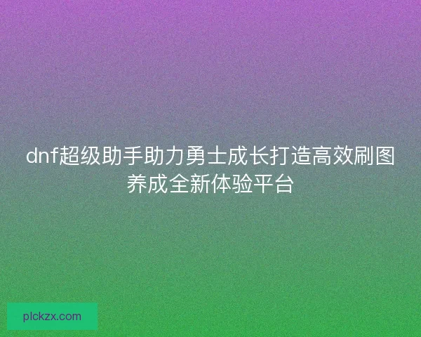 dnf超级助手助力勇士成长打造高效刷图养成全新体验平台